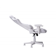 Pemberly Row Modern Sport Velvet Fabric Gaming Chair in White
