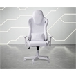 Pemberly Row Modern Sport Velvet Fabric Gaming Chair in White