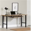 Pemberly Row Contemporary Desk with Keyboard Tray Nordik Oak
