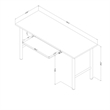Pemberly Row Contemporary Desk with Keyboard Tray Nordik Oak