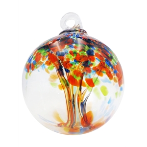 Pemberly Row 6&quot Royal Hand Blown Art Glass Ornament in Orange