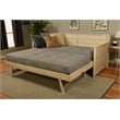 Pemberly Row Wood Daybed with Trundle in Weathered White with Mattresses