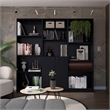 Pemberly Row Modern 3 Piece Living Room Set Black Engineered Wood
