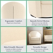 Pemberly Row Gentle Swivel Curved Accent Chair in Ivory Boucle