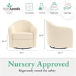 Pemberly Row Gentle Swivel Curved Accent Chair in Ivory Boucle