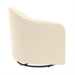 Pemberly Row Gentle Swivel Curved Accent Chair in Ivory Boucle