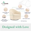 Pemberly Row Gentle Swivel Curved Accent Chair in Ivory Boucle