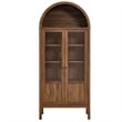 Pemberly Row Wood Tall Storage Display Cabinet with Rounded Arched Top in Walnut