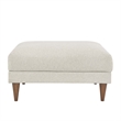Pemberly Row Upholstered Polyester Fabric Ottoman with Tapered Legs in Ivory