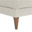 Pemberly Row Upholstered Polyester Fabric Ottoman with Tapered Legs in Ivory