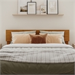Pemberly Row Queen Modern Solid Wood Panel Headboard in Light Toffee