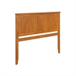 Pemberly Row Queen Coastal Solid Wood Panel Headboard in Light Toffee
