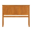 Pemberly Row Queen Coastal Solid Wood Panel Headboard in Light Toffee