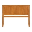 Pemberly Row Queen Coastal Solid Wood Panel Headboard in Light Toffee
