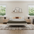Pemberly Row Modern Solid Wood Low Profile Queen Platform Bed in White