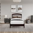 Pemberly Row Quincy Twin XL Wood Low Profile Platform Bed in Espresso