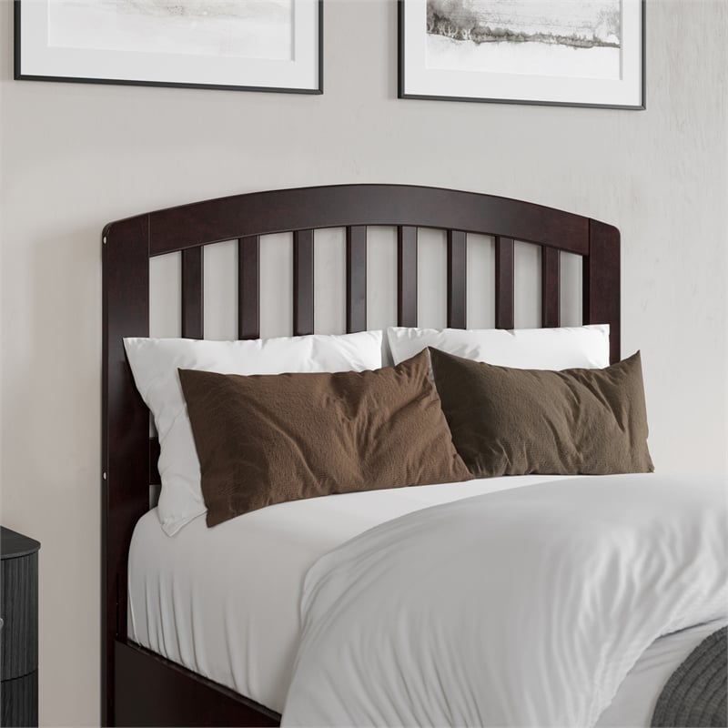 Pemberly Row Quincy Twin XL Wood Low Profile Platform Bed in Espresso