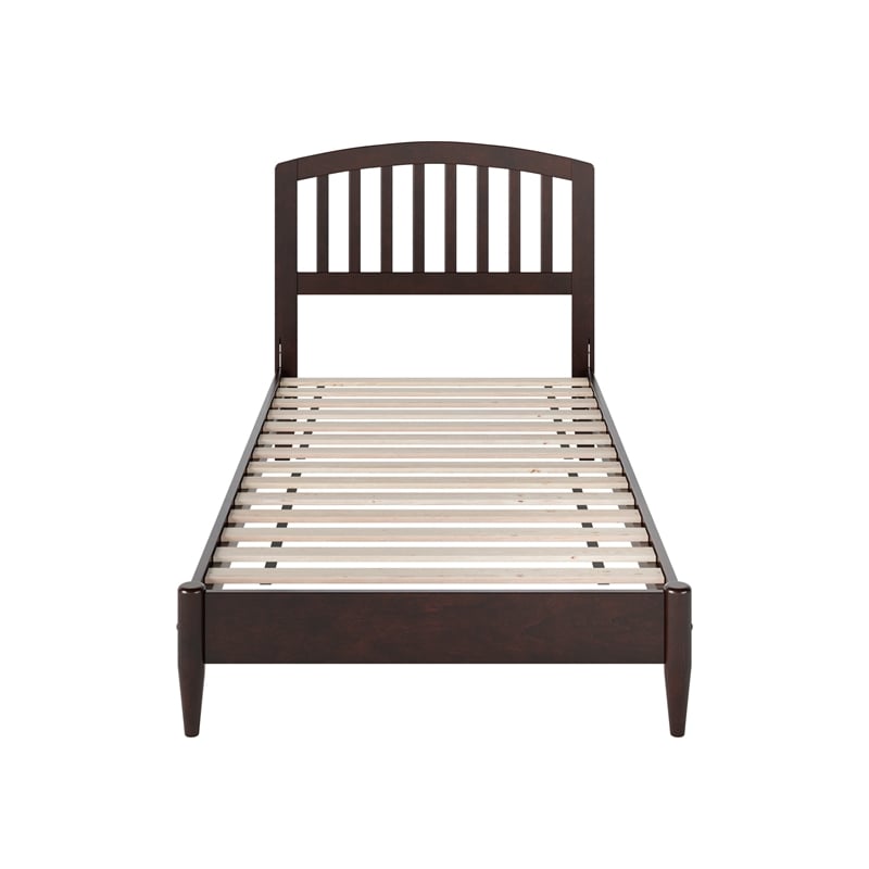 Pemberly Row Quincy Twin XL Wood Low Profile Platform Bed in Espresso