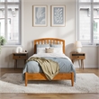 Pemberly Row Quincy Twin XL Wood Low Profile Platform Bed in Light Toffee