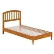 Pemberly Row Quincy Twin XL Wood Low Profile Platform Bed in Light Toffee