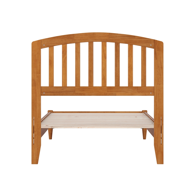 Pemberly Row Quincy Twin XL Wood Low Profile Platform Bed in Light Toffee