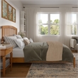 Pemberly Row Quincy Queen Wood Low Profile Platform Bed in Light Toffee