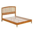 Pemberly Row Quincy Queen Wood Low Profile Platform Bed in Light Toffee