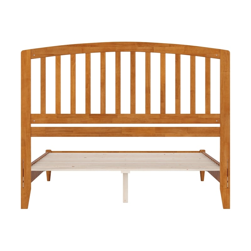 Pemberly Row Quincy Queen Wood Low Profile Platform Bed in Light Toffee