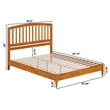 Pemberly Row Quincy Queen Wood Low Profile Platform Bed in Light Toffee