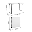Pemberly Row 4 ft. Centerfold Blowmold Adjustable Height Utility Table in White