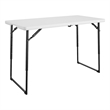 Pemberly Row 4 ft. Centerfold Blowmold Adjustable Height Utility Table in White