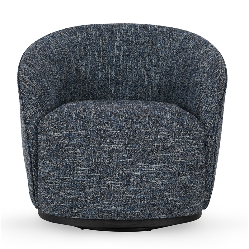 Pemberly Row Polyester Fabric 360-Degree Swivel Accent Chair Blue