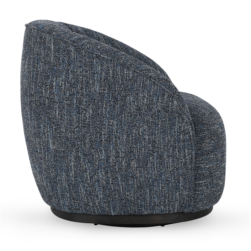 Pemberly Row Polyester Fabric 360-Degree Swivel Accent Chair Blue