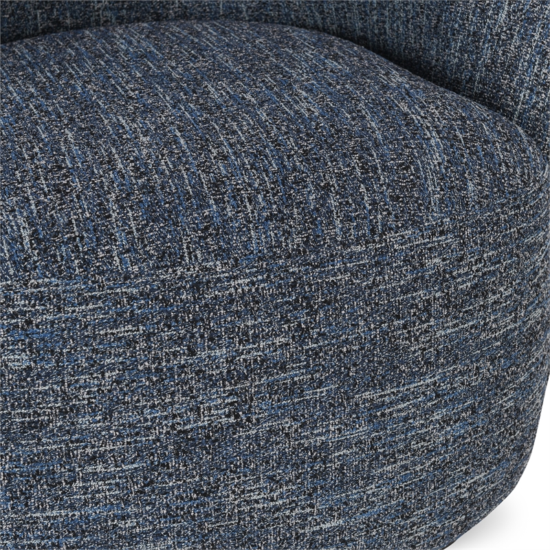 Pemberly Row Polyester Fabric 360-Degree Swivel Accent Chair Blue