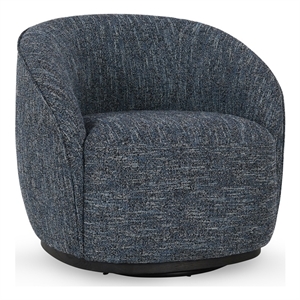 Pemberly Row Polyester Fabric 360-Degree Swivel Accent Chair Blue