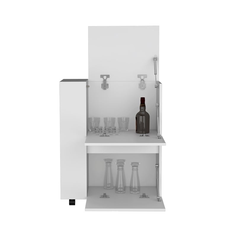 Pemberly Row Modern / Contemporary Bar Cart White Engineered Wood