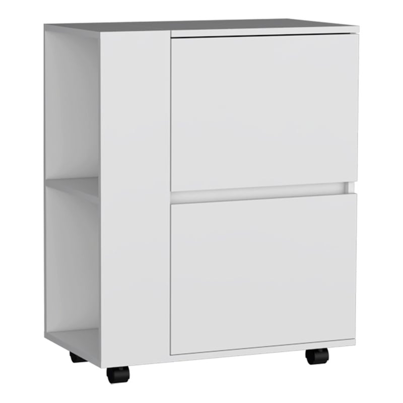 Pemberly Row Modern / Contemporary Bar Cart White Engineered Wood
