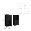 Pemberly Row Contemporary Medicine Cabinet Black Engineered Wood