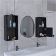 Pemberly Row Contemporary Medicine Cabinet Black Engineered Wood