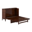 Pemberly Row Queen Wood Murphy Bed Chest w/ Mattress & Built-in Charger - Walnut