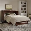 Pemberly Row Queen Wood Murphy Bed Chest w/ Mattress & Built-in Charger - Walnut
