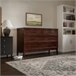Pemberly Row Queen Wood Murphy Bed Chest w/ Mattress & Built-in Charger - Walnut