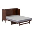 Pemberly Row Queen Wood Murphy Bed Chest w/ Mattress & Built-in Charger - Walnut