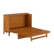 Pemberly Row Queen Murphy Bed Chest w/ Mattress & Built-in Charger in Toffee