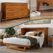 Pemberly Row Queen Murphy Bed Chest w/ Mattress & Built-in Charger in Toffee