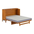 Pemberly Row Queen Murphy Bed Chest w/ Mattress & Built-in Charger in Toffee