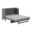 Pemberly Row Queen Wood Murphy Bed Chest with Mattress & Built-in Charger - Gray