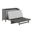 Pemberly Row Queen Wood Murphy Bed Chest with Mattress & Built-in Charger - Gray