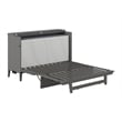 Pemberly Row Queen Wood Murphy Bed Chest with Mattress & Built-in Charger - Gray