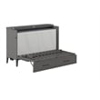 Pemberly Row Queen Wood Murphy Bed Chest with Mattress & Built-in Charger - Gray